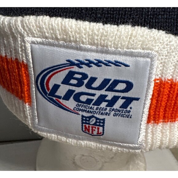 Denver Broncos Knit Beanie Hat Toque Navy Blue Orange Pom Bud Light  NFL Footbal - Picture 4 of 6